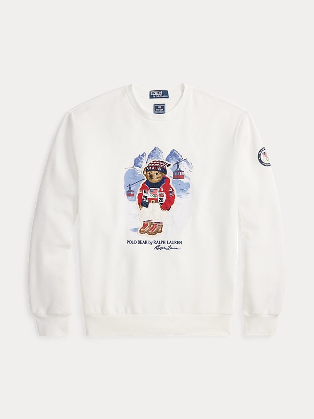 Polo by Ralph Lauren Team USA Olympic Polo Bear White Crewneck Sweatshirt - Picture 8 of 15